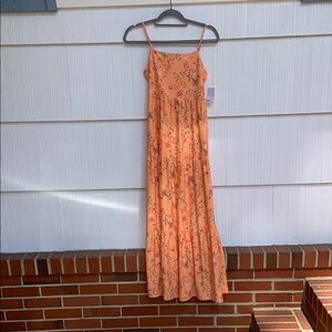 SO Floral Orange Maxi Dress